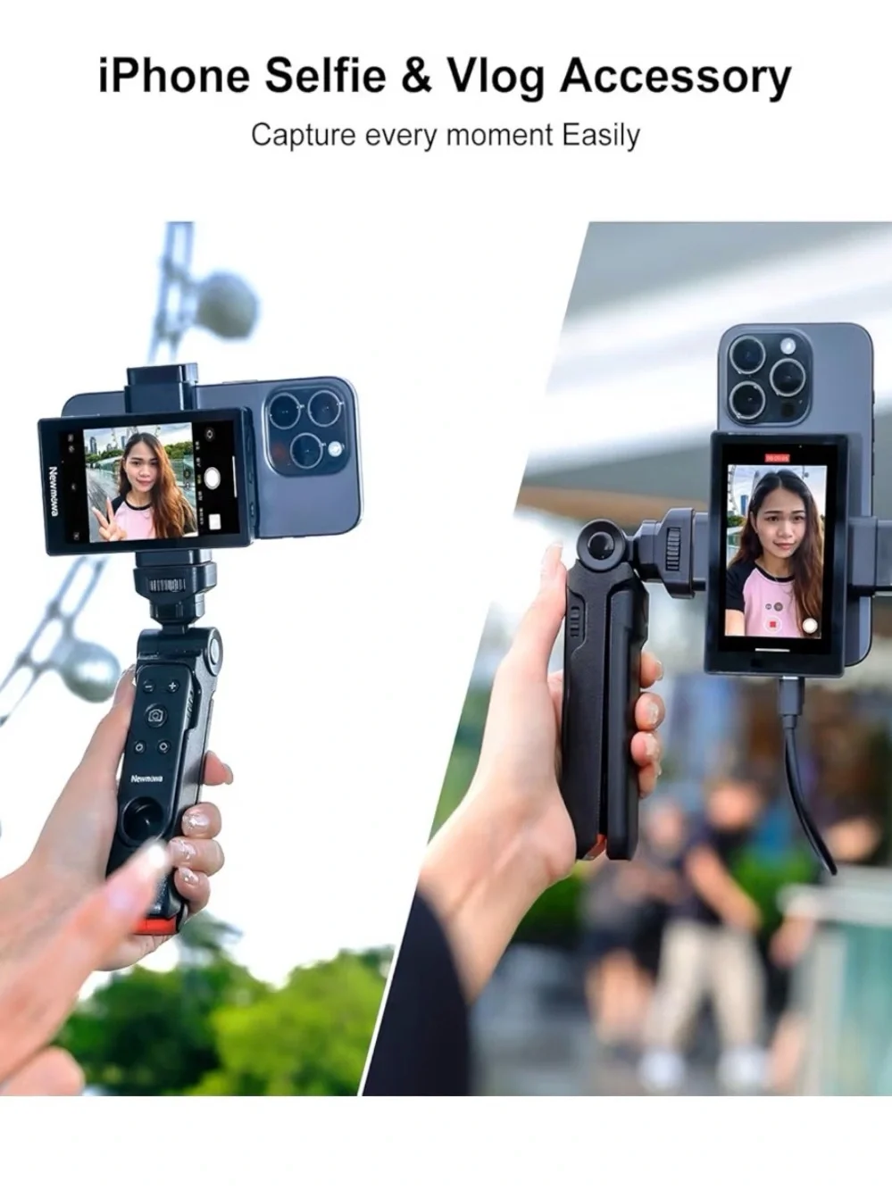 Magnetic Vlog Selfie Screen (4K Recording Rear Camera Monitoring)
